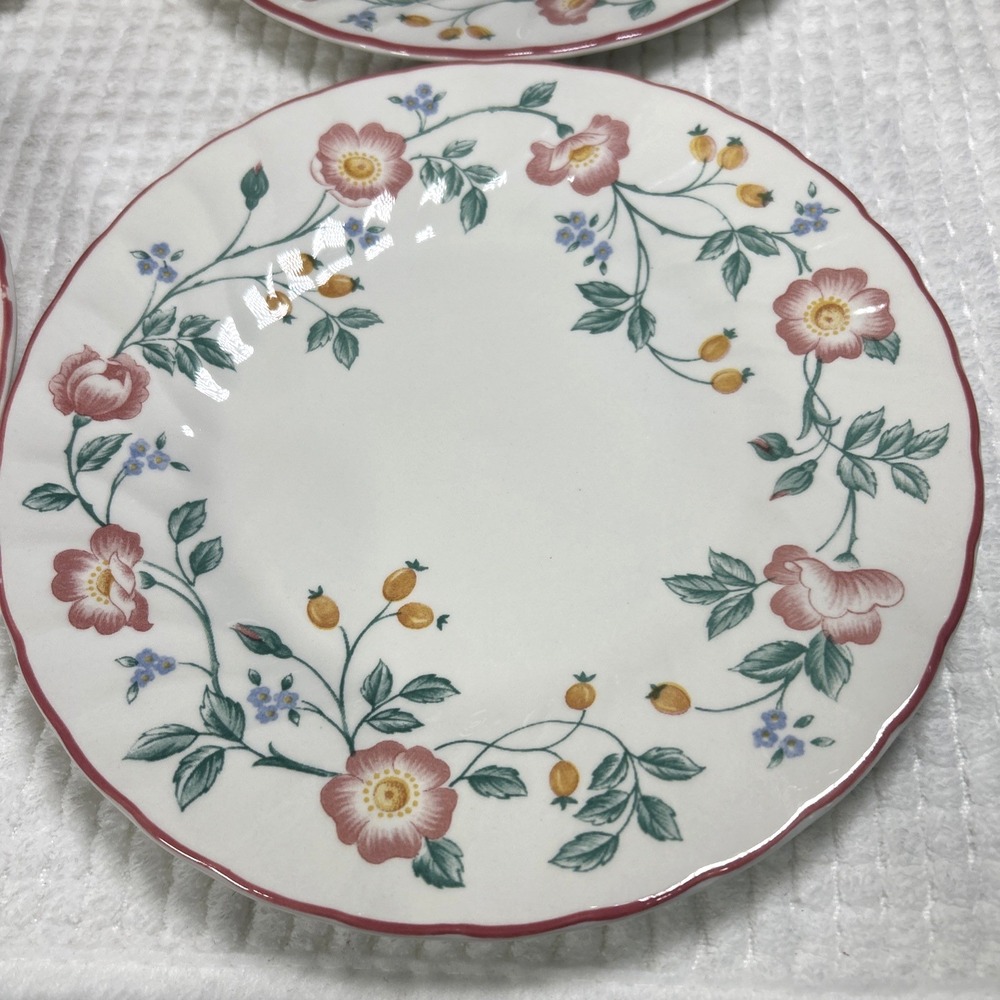 Churchill BRIAR ROSE 8" Salad Plates Set of 4 High Quality Staffordshire England